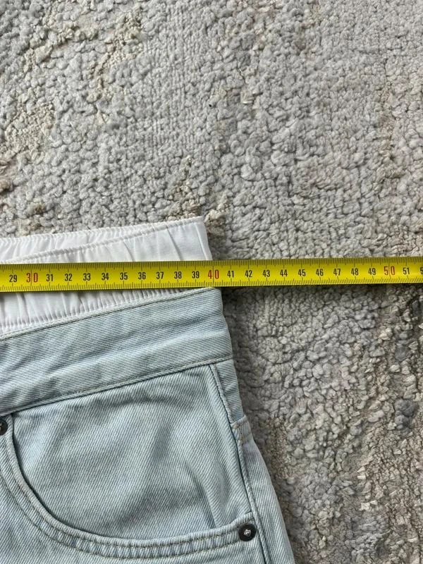 Vintage dubbele taille blauwe denim broeken maat M – photo 7